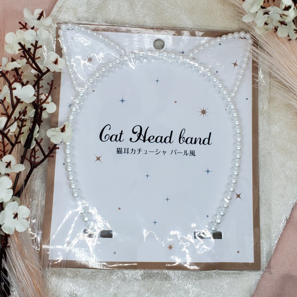 JapanHaul Faux Pearl Cat Ear Cosplay Headband [Japanese Edition] [NWOT]